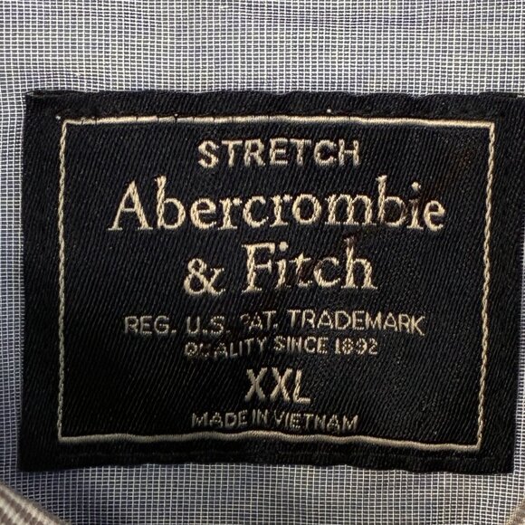 Abercrombie‎ & Fitch button-down shirt New WO Tags Mens XXL Gray Glen Plaid - Picture 2 of 11